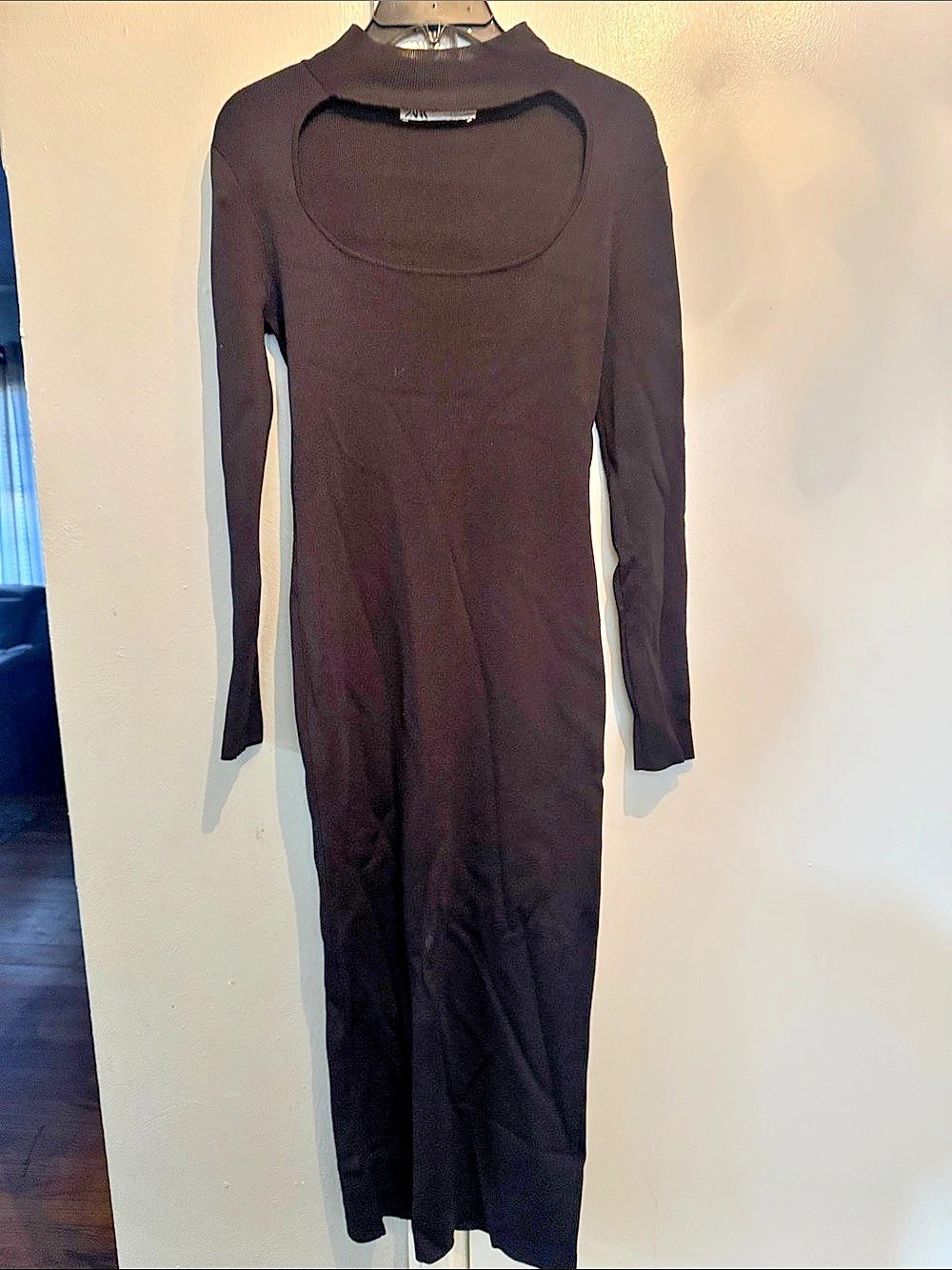 Zara Black Long Sleeve Maxi Dress